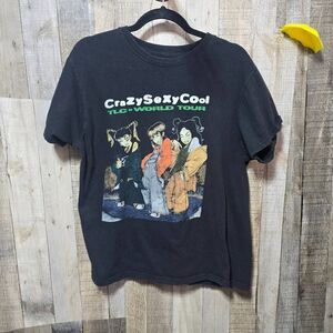 TLC Crazy Sexy Cool World Tour Black Band Unisex Tee Shirt Rap 90s Retro Music